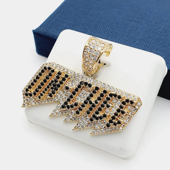 "14K Gold Plated Cubic Zircon Pendant, INUS1BR300 - Picture 2 of 9